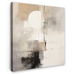 LEINWANDBILD Abstrakt - Kunst - Grau Deko Groß 90x90 cm