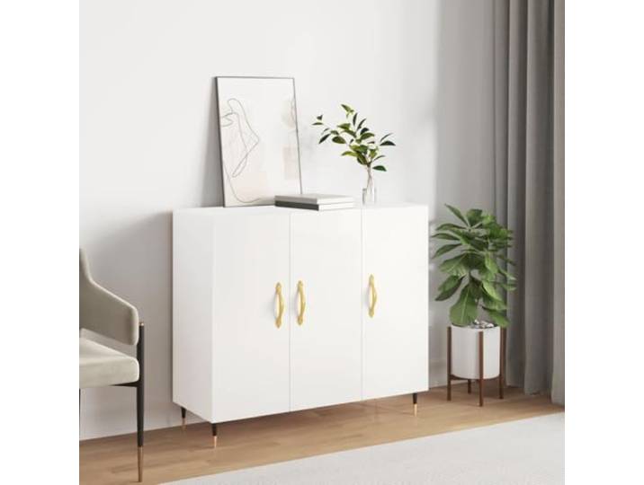 HEFZGDB Zeitloses Sideboard mit Wandhalterung für das Wohnzimmer mit Türen und Stabiler Platte zur Dekoration, modernes Sideboard in Weiß aus Holzwerkstoff