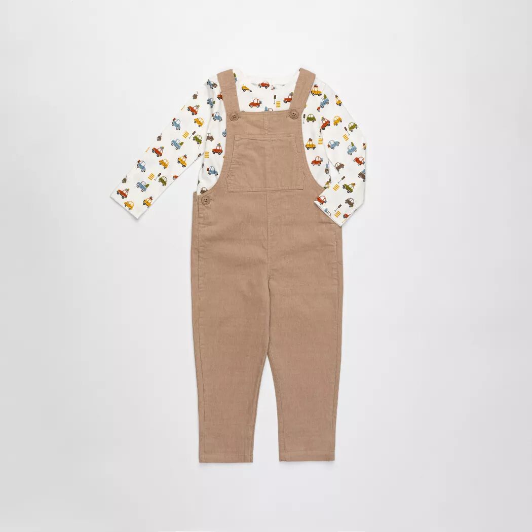 Manor Baby - Set: T-shirt & Latzkleid, 92, Beige
