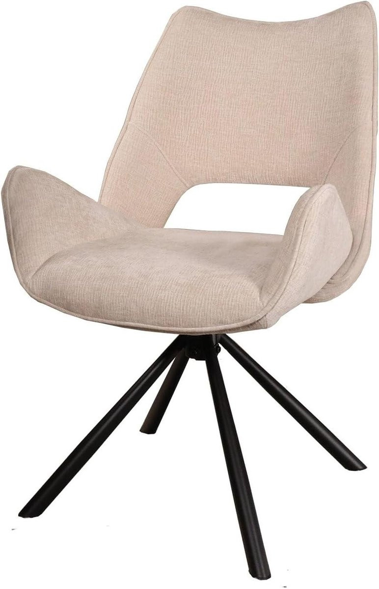 Set van 4 draaibare eetkamerstoelen Kevin beige