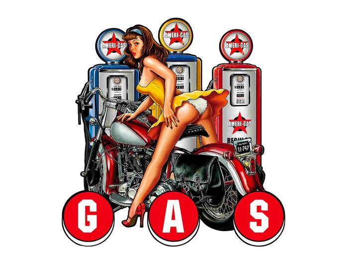 Plaque pin-up GAS Pompe essence