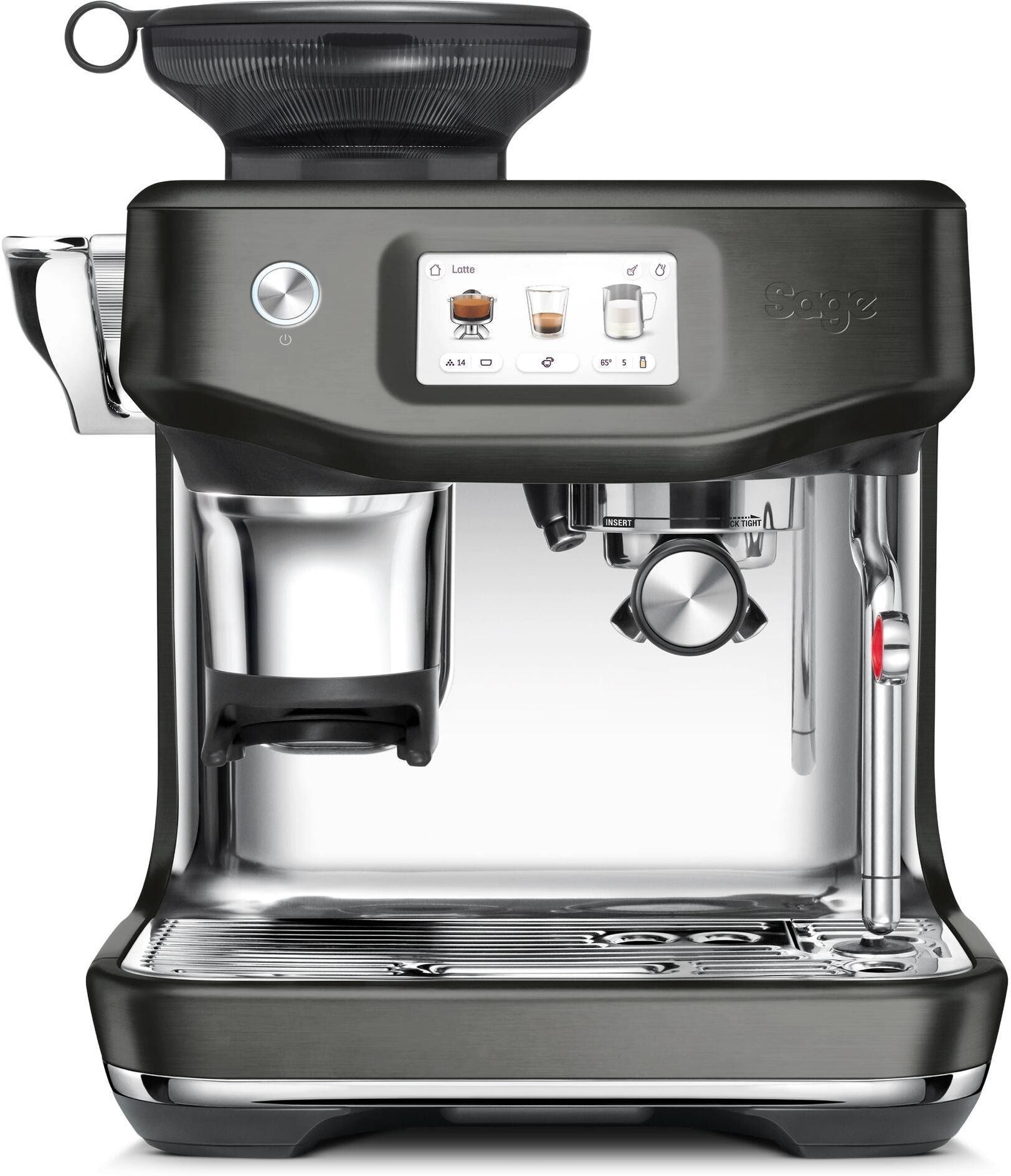 SAGE Siebträgermaschine "Touch Impress Cold", Energieeffizienz: A++, grau (dunkelgrau), B:33cm H:41cm T:38cm, Kaffeemaschinen, Milchschaumdüse, Siebträgermaschine dunkelgrau Einheitsgröße