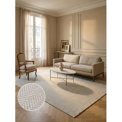 Teppich OTTO HOME "Nollan, In- und Outdoor geeignet, Balkon, Camping", weiß (cream), B:195cm H:8mm L:195cm, Kunstfaser, Teppiche, Teppich, Wetterfest & UV-beständig, Sisal-Optik, Esszimmer, Wohnzimmer