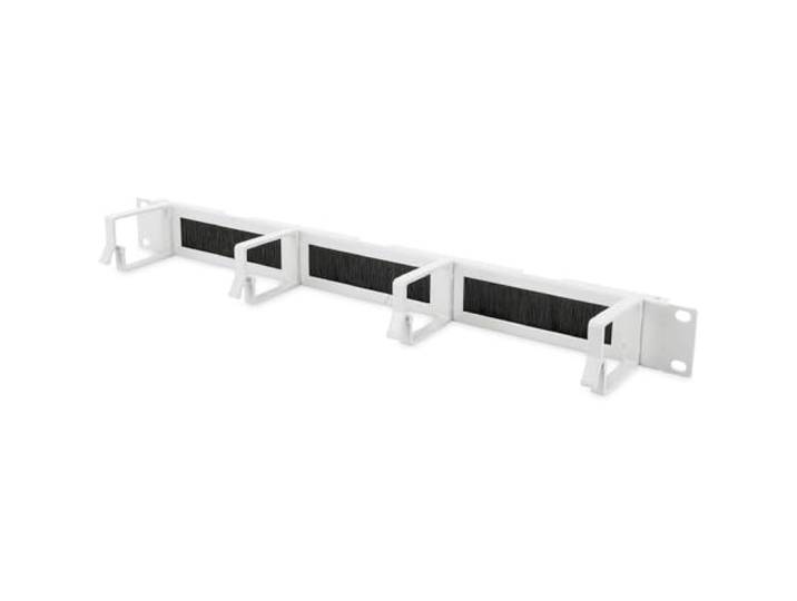DIGITUS Kabelgeleidingspaneel met doorvoer - 1U - 4 geleidebeugels 44 x 60 mm - 19 inch - Voor netwerkkasten & netwerkkabels - Grijs