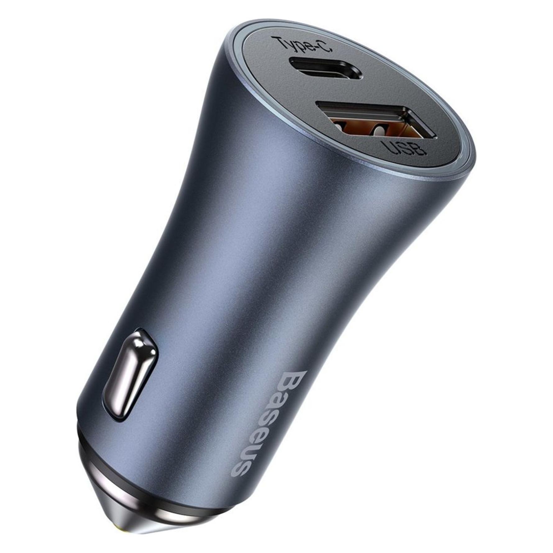 Baseus Golden Contactor Pro car charger, USB + USB-C, QC4.0+, PD, SCP, 40W (gray) (CCJD-0G)