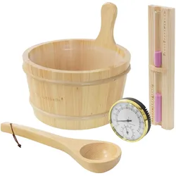 SAUNAZUBEHÖR-SET 4-teilig aus Kiefernholz