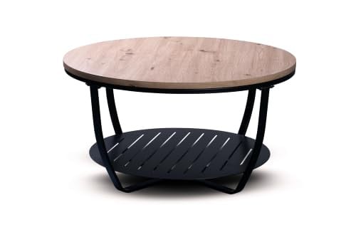 M2 Kollektion Salontafel Palermo, ronde moderne salontafel in zwart en bruin, B/D/H: 80 x 80 x 43 cm