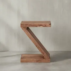 KADIMA DESIGN Beistelltisch "Z" Cube: Akazie/Sheesham, Z-Form, 44x59x30 cm, handgefertigt, vielseitig nutzbar.