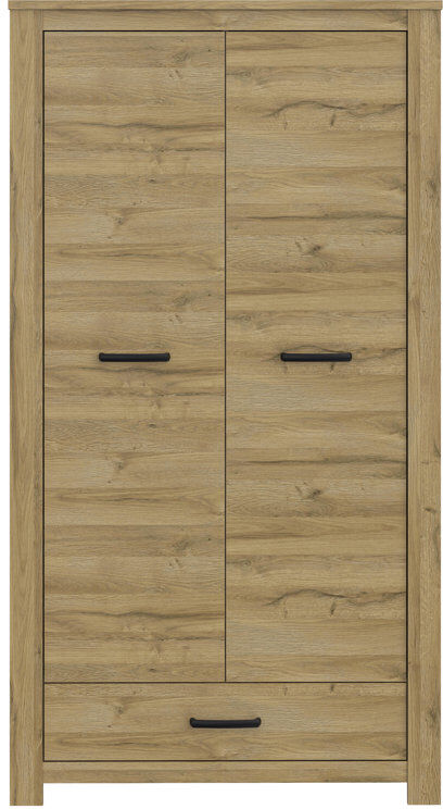 Fernleaf Jess 2 Door Wardrobe Old Oak 197.9cm H X 106.6cm W X 60.1cm D