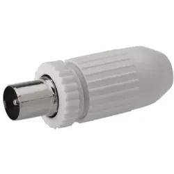 Triax KOS 3 IEC-Stecker, schraubbar - weiß