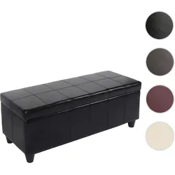 Bank Sitzbank MIT Aufbewahrung Kriens Leder + Kunstleder 112x45x45cm FSC®-zertifiziert ~ schwarz