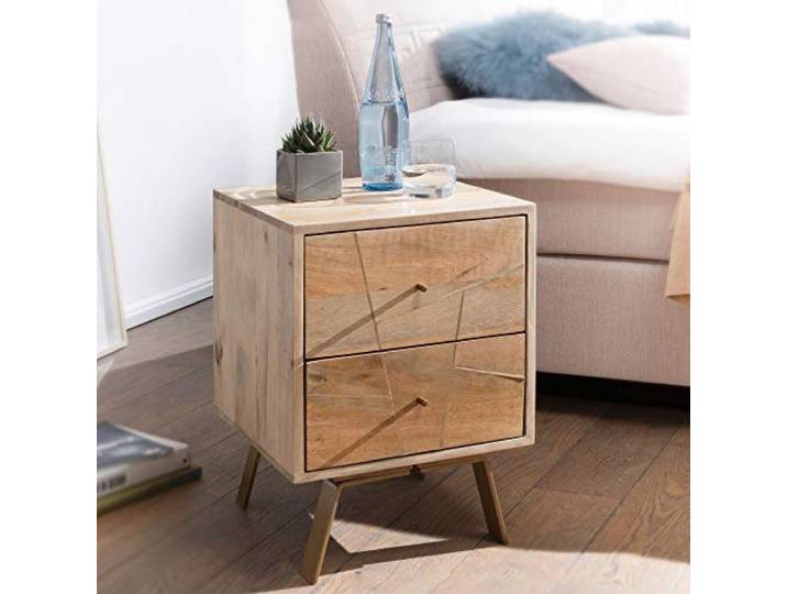 Wohnling Nachtkonsole Sikar 40x40x56 cm Mango Massivholz Hoch