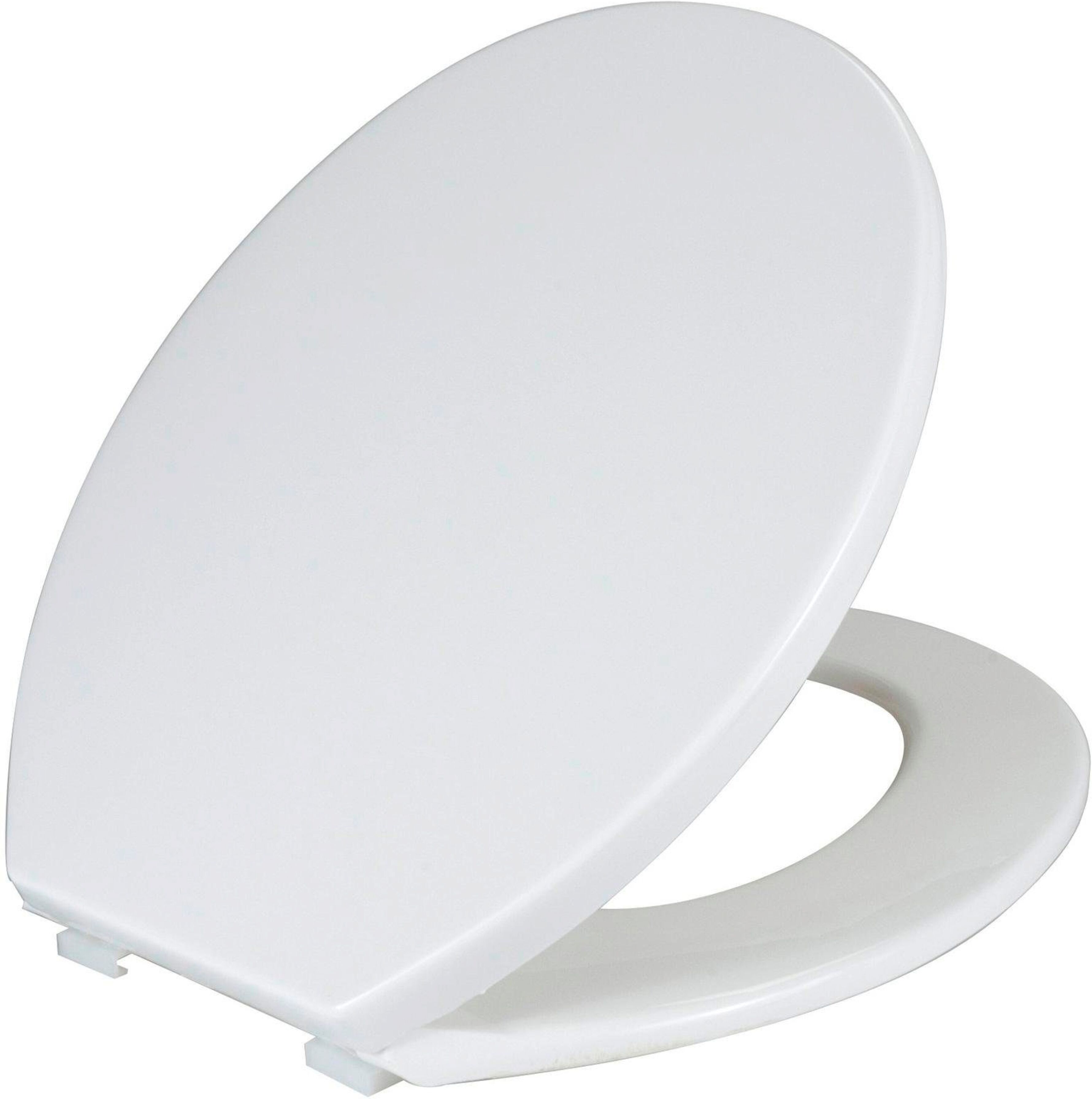 WC-Sitz WENKO "Aurora", weiss (weiß), B:37,8cm L:46cm, Thermoplast, WC-Sitze, WC-Sitz weiß Einheitsgröße