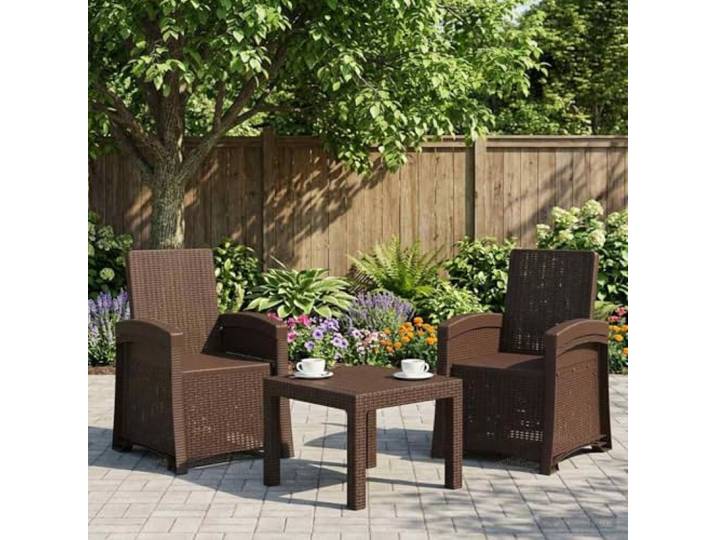ZQQLVOO Liegesessel Garten Rattan-Optik 2 STK Braun PP Verstellbar 3-fach verstellbare Rückenlehne, wetterbeständig, leicht zu reinigen, für Garten Terrasse Balkon