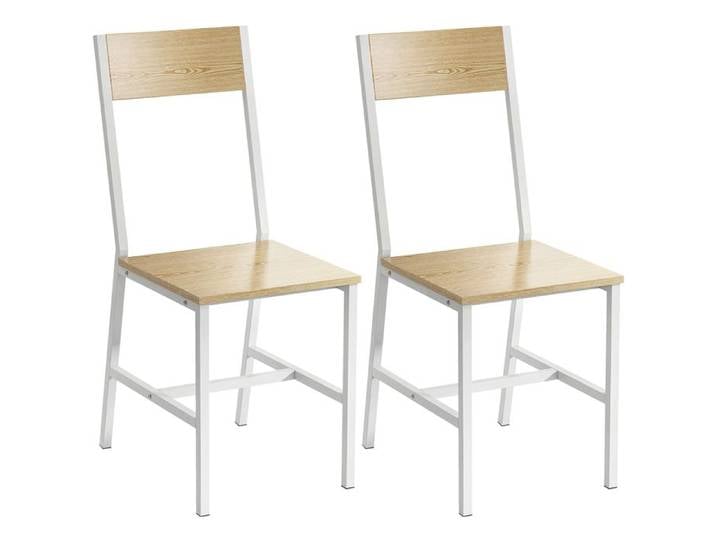 CollaHausse Lot de 2 Chaises Cuisine Dossier Incliné Structure Métal Naturel