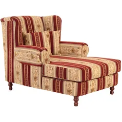 SESSEL XXL Karley Bezug Chenille Buche nussbaum dunkel / rot