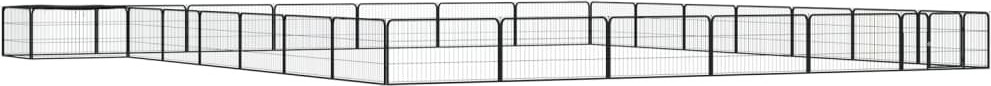 28-tlg. Hundelaufstall Schwarz 100x50cm Stahl Pulverbeschichtet