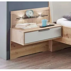 Wiemann Nachttisch Valetta Holzoptik Eiche Bianco