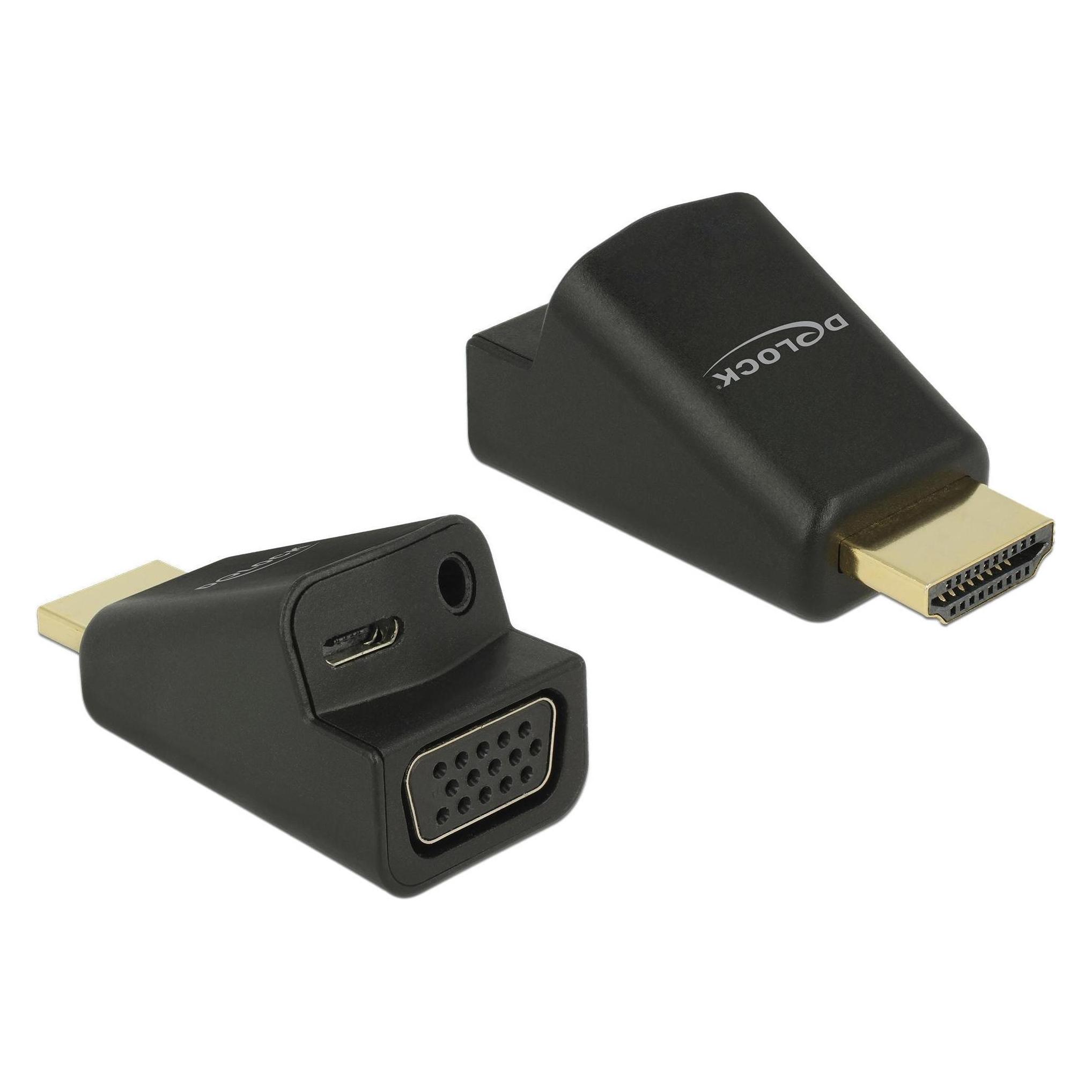 Delock Monitoradapter HDMI-A zu VGA mit Audio (HDMI, VGA) (65895)