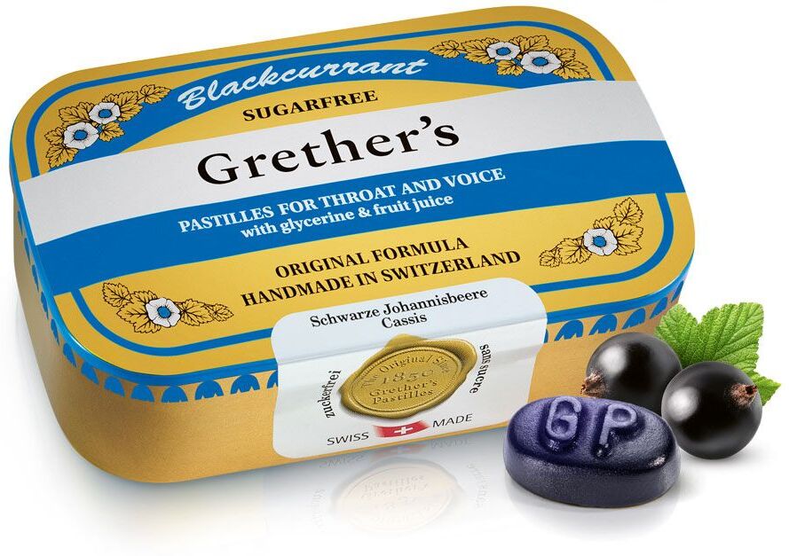 Grether’s Pastilles Grethers Blackcurrant Silber zuckerfreie Pastillen 110 g 110 g Pastillen