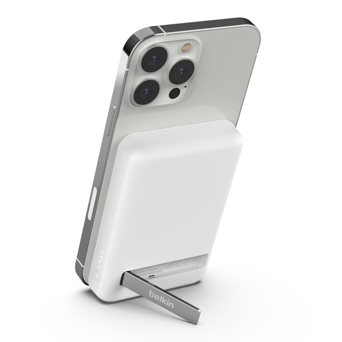 Belkin BOOST CHARGE™ Magnetisches drahtlose Powerbank 5000mAh, Standfuß, weiß BPD004BTWT