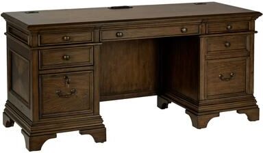 GDFStudio - Stigham Credenza Office Desk with 5 Drawers, Spacious Work Surface, Classic Rectangular Design