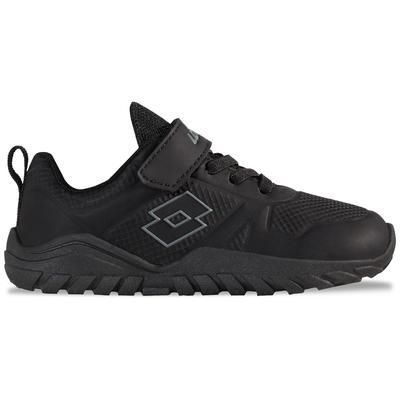 Barfußschuh LOTTO, Mädchen, Gr. 29, schwarz (schwarz, grau), Kunstfaser, Synthetik, Schuhe Barfußschuh, - mit flexibler Sohle und extra breiter Zehenbox