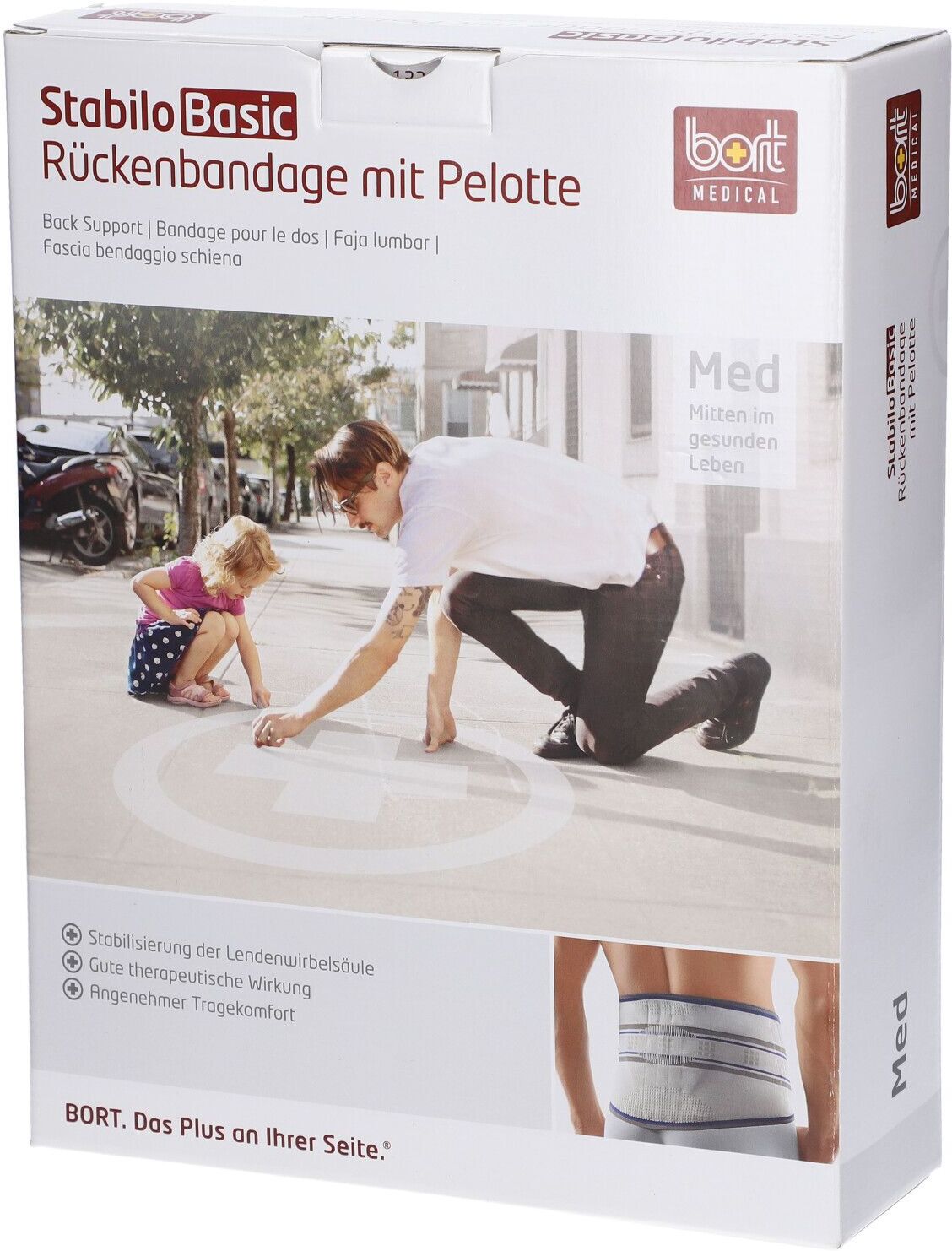 Bort StabiloBasic Rückenband.m.Pel.4 haut 1 St Bandage(s)