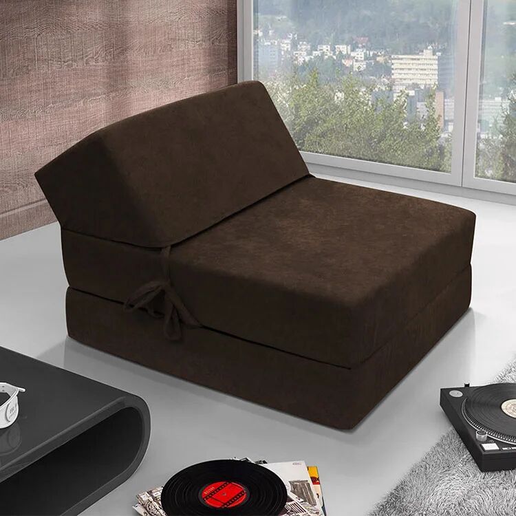 garneroarredamenti Poltrona divano letto pieghevole 90cm modulo singolo marrone Lorin