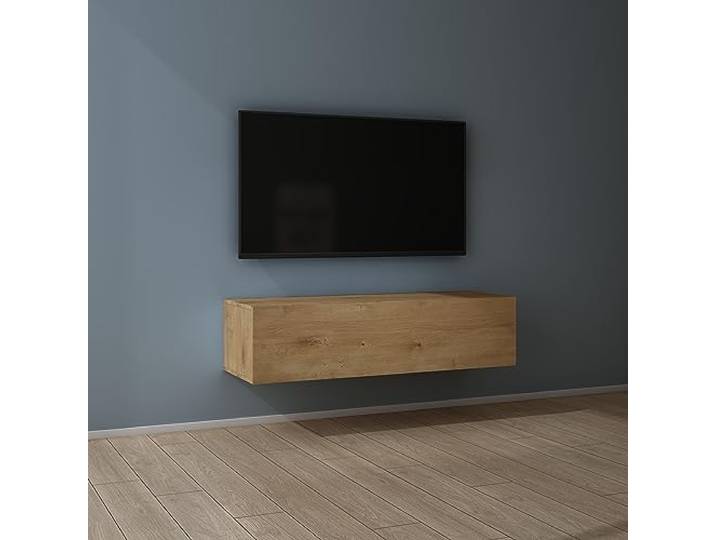 Mai & Mai Fernsehschrank Hängend TV Lowboard hängend mit Gasdruckfedern TV Schrank mit Klappen, viel Stauraum, Wandmontage in Kerneiche, Breite: 120 cm, Fernsehschrank02