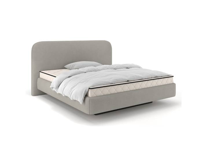 Gepolstertes Bett 160x200 cm Nellado mit Stauraum, grauer