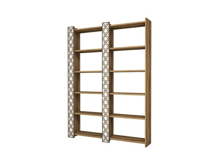 Bibliothèque effet bois beige, blanc 125x24 cm