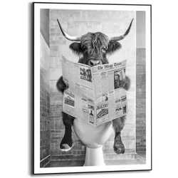 Reinders Wandbild 50 x 70 cm Highlander Toilet Holz Schwarz