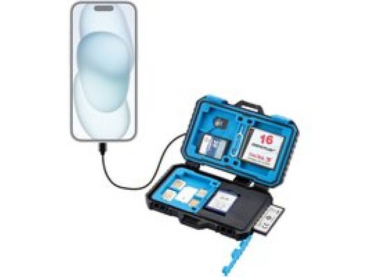 PULUZ 22-in-1 geheugenkaart etui met Type-C kaartlezer voor 1 standaard SIM, 2 micro-SIM, 2 nano-SIM, 3 CF, 7 SD, 6 TF, 1 CARD PIN kaart hoesje