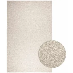 vidaXL Teppich ZIZUR Creme 200x290 cm Jute-Optik Indoor und Outdoor