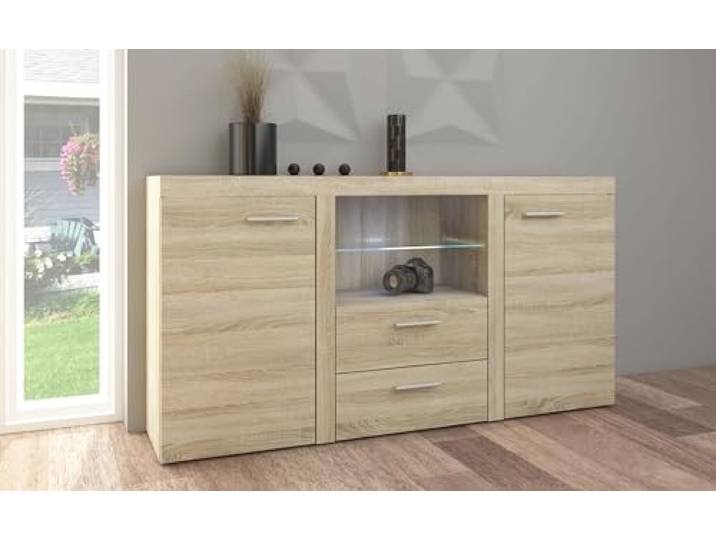 TOP Kommode Sideboard Rumba Wohnwand Wohnzimmer Anbauwand Sonoma Eiche matt