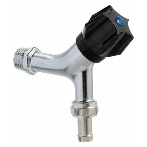 Frese 1/2" matforkromet aftapventil med nippel samt kontraventil og slangeforskruning (5705564005168)