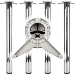 BMB, Tischbeine + Tischgestell, Tischbein-Set Chrom poliert 60 mm Höhe 710 mm Innensechskant Befestigung