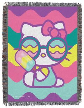 Sanrio Hello Kitty Cool Kitty Woven Tapestry Throw Blanket