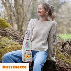 Strickanleitung – Pullover mit Granny Squares aus Woll Butt Lisa