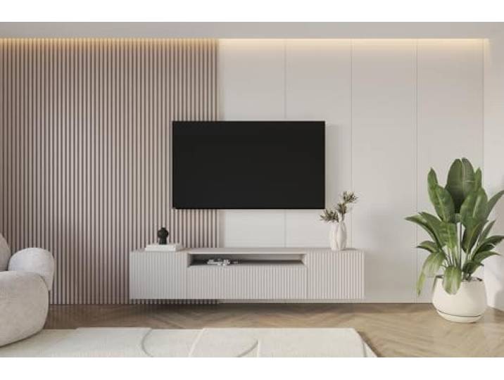 ALTDECOR TV-Schrank Fernsehtisch - NOA-2-W - 200x40x41 - Kaschmir Lowboard TV Möbel TV Cabinet Fernsehschrank für das Wohnzimmer TV Kommode TV Tisch TV Sideboard TV Board