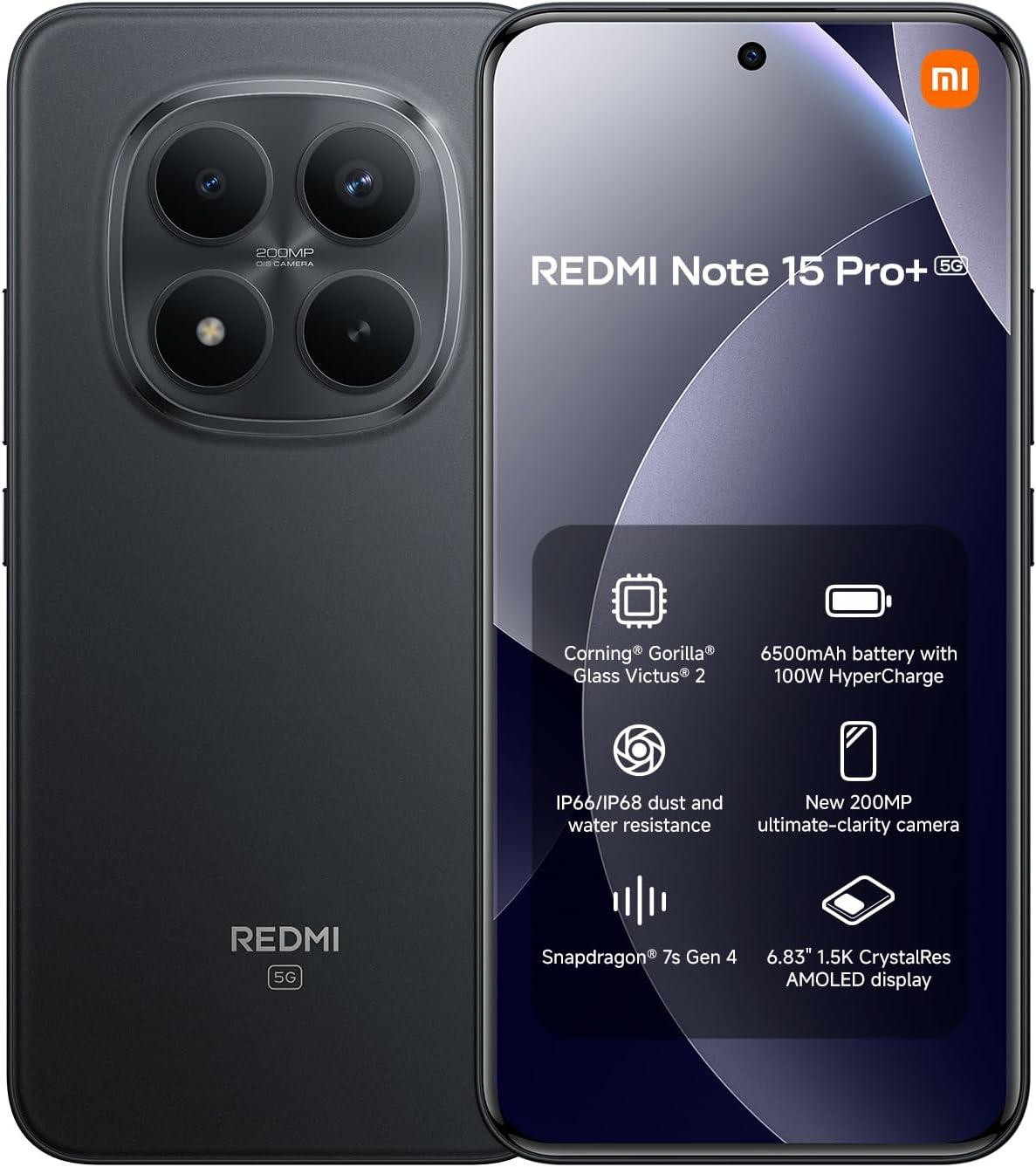 Xiaomi Redmi Note 15 Pro+ 5G 8/256 GB Mobiele telefoon Zwart