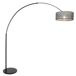 Stehleuchte Bogenleuchte Standlampe Leselampe Metall Sizoflor Schwarz H 200 cm