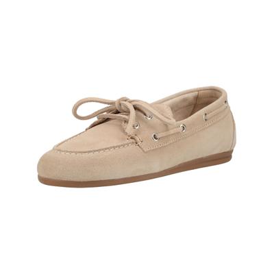 Bootsschuh PAVEMENT "Pavement Halbschuhe Leder", Damen, Gr. 42, beige, Leder, Schuhe Bootsschuh
