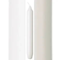 METRO Professional Tafelkerzen, Paraffin, 2.15 x 18 cm, ca. 6 Std., weiß, 100 Stück