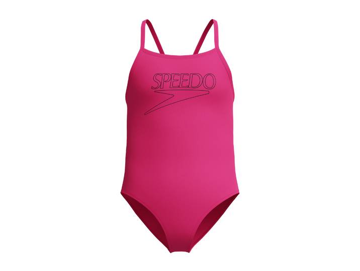 Badeanzug SPEEDO Gr. 176, pink (dkpnk), Badeanzüge, 176 (170), N-Gr, Obermaterial: 100% Polyester, Badeanzug, für Junior-Training und Unterricht, mit dünnen Trägern, chlorbeständig