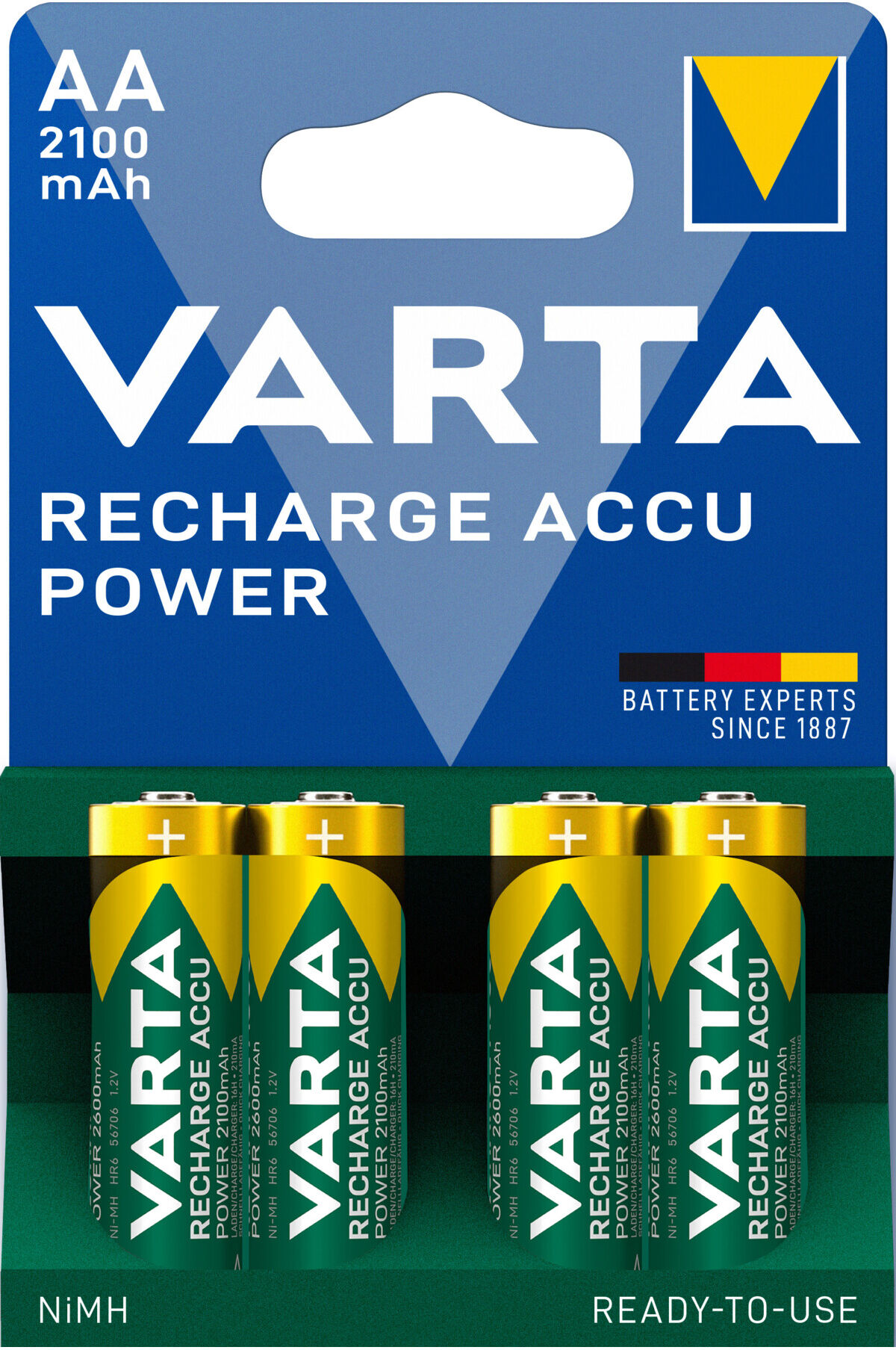 Varta Power Accu R2U Mignon AA, HR06, 2100 mAh (56706101404)