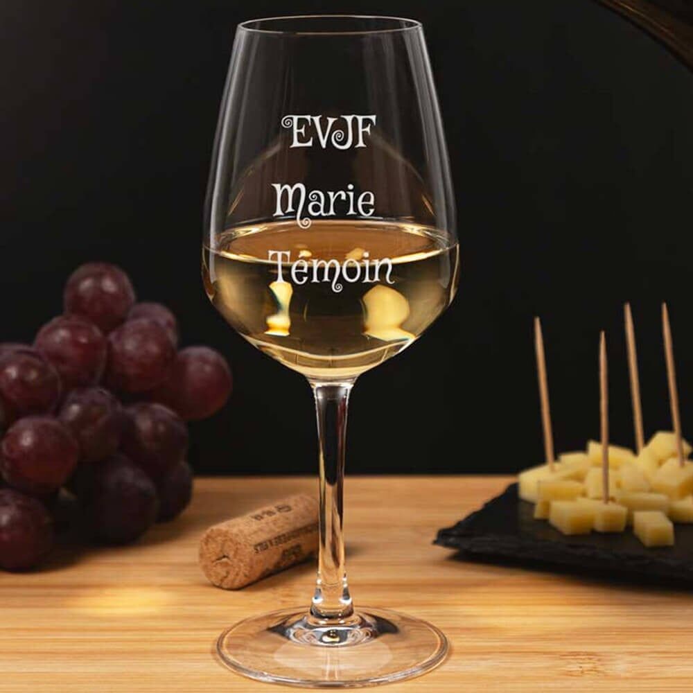 Ocadeau Verre à vin blanc gravé
