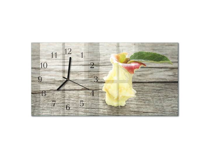 Tulup Wanduhr 60x30 cm - Chili-Pfeffer, Beige, Glas, Rechteckig, 60x30x0.4 cm, Dekoration, Uhren, Wanduhren