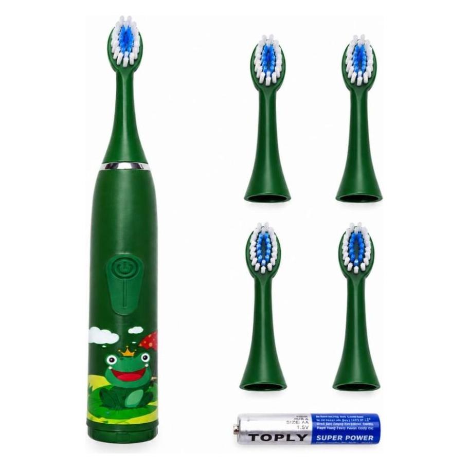 iLike Kids Sonic Electric Toothbrush Waterproof 5 Heads Battery Powered Soft Bristles ILIKW1ET5G (ILIKE)